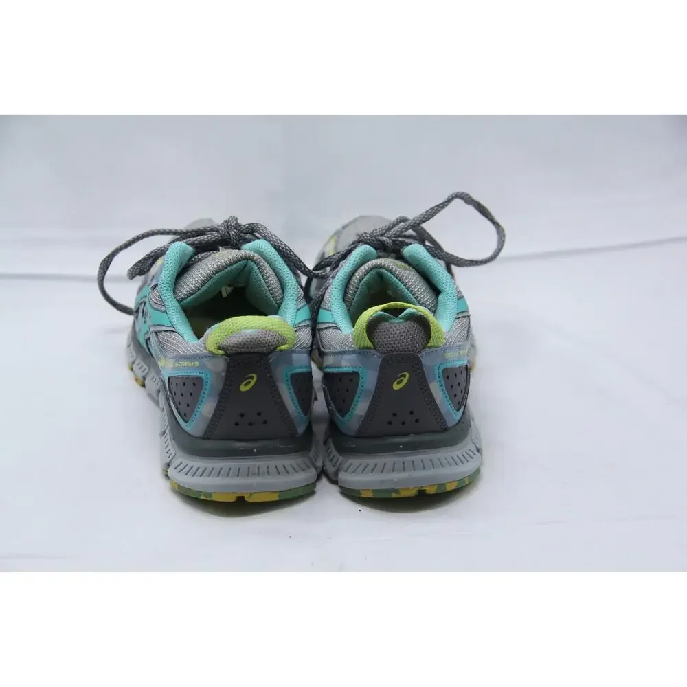 Asics Gel Scram 3 Running Shoes Women's Size 7 Gray Teal Camo Trail T6K7N